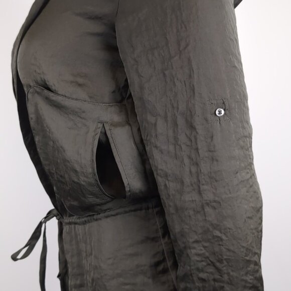 Jacob Long Sleeve Mini Shirt Dress Army Utility Buttoned Drawstring Gorpcore - Picture 6 of 15